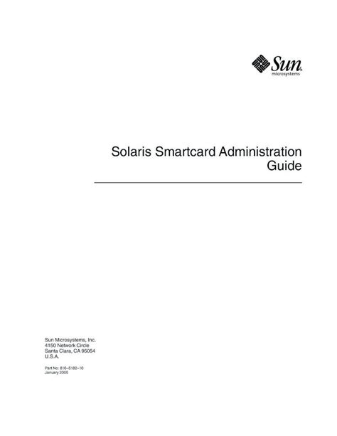 Solaris Smartcard Administration Guide